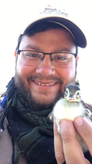 Jake Shurba holding a duckling. Photo provided by Jake Shurba