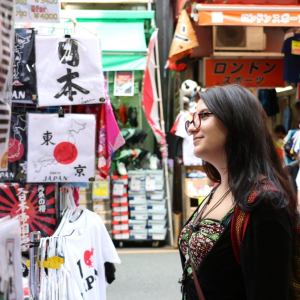 Samantha Stever in an outdoor Japanese market. Photo provided by Samantha Stever